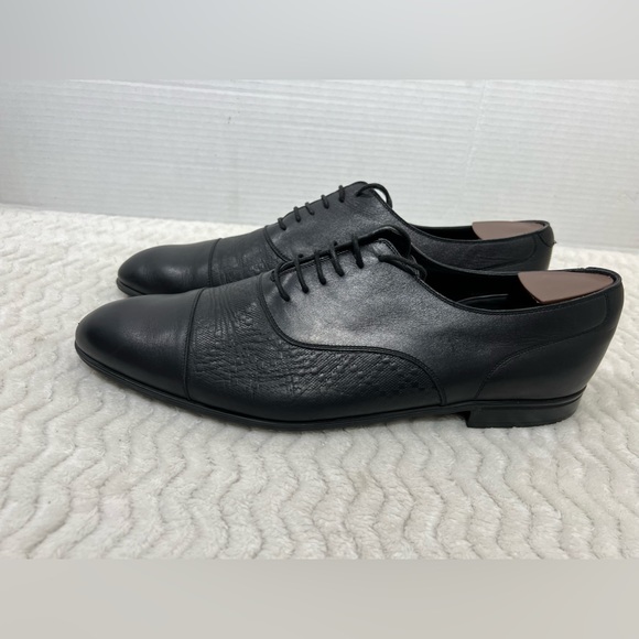 Gucci Men's Sz 11 US 12 Black Classic Leather Formal Cap Toe Slip on Oxford - Picture 8 of 16